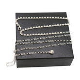 Ultra Skinny Rhinestones Belt Silver Metal Chain Fit Size XS S M